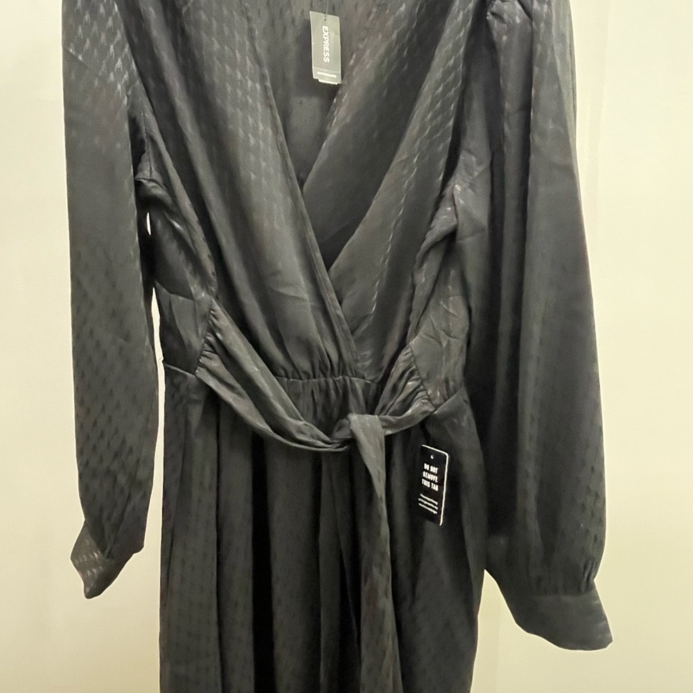 Express Black Long Sleeve Wrap Dress Women’s XL NWT
